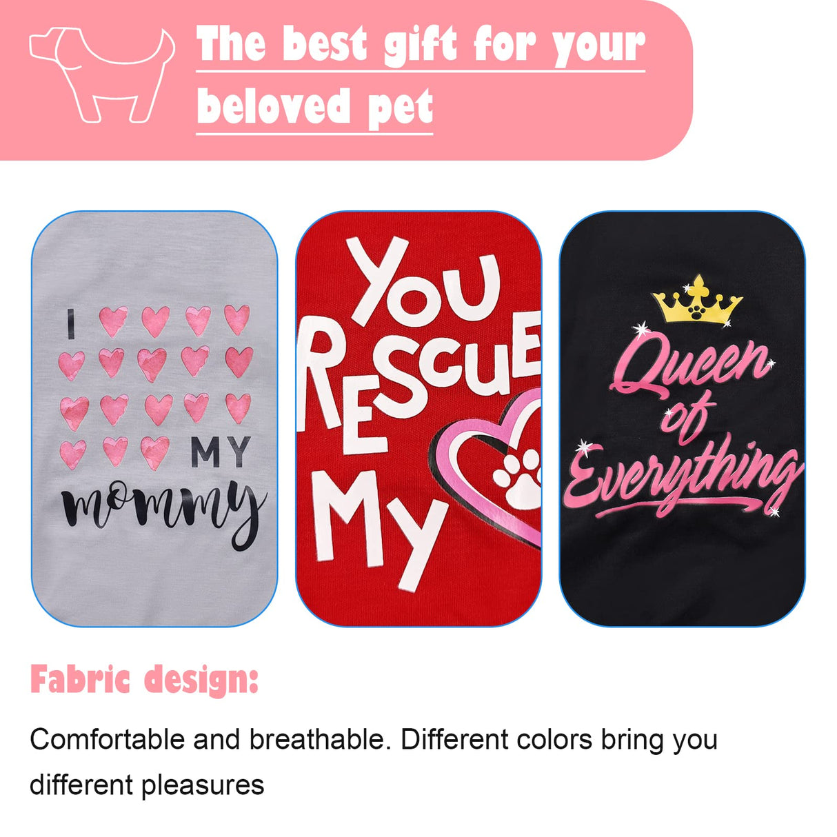 KATOLK 6 Pack Dog Clothes for Small Dogs Girl, Soft and Breathable Puppy Kitten Dog Shirts with Letters for Pet Cats, Summer Dogs' T-Shirts Apparel Sleeveless Vests for Chihuahua Yorkies (XL)