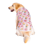 HDKUW Pet Clothes,Dog Summer T-Shirt Cool Breathable Sunscreen Dog Vest Clothes Outfit Costume for Medium Large Dogs Pink Fruit 3XL