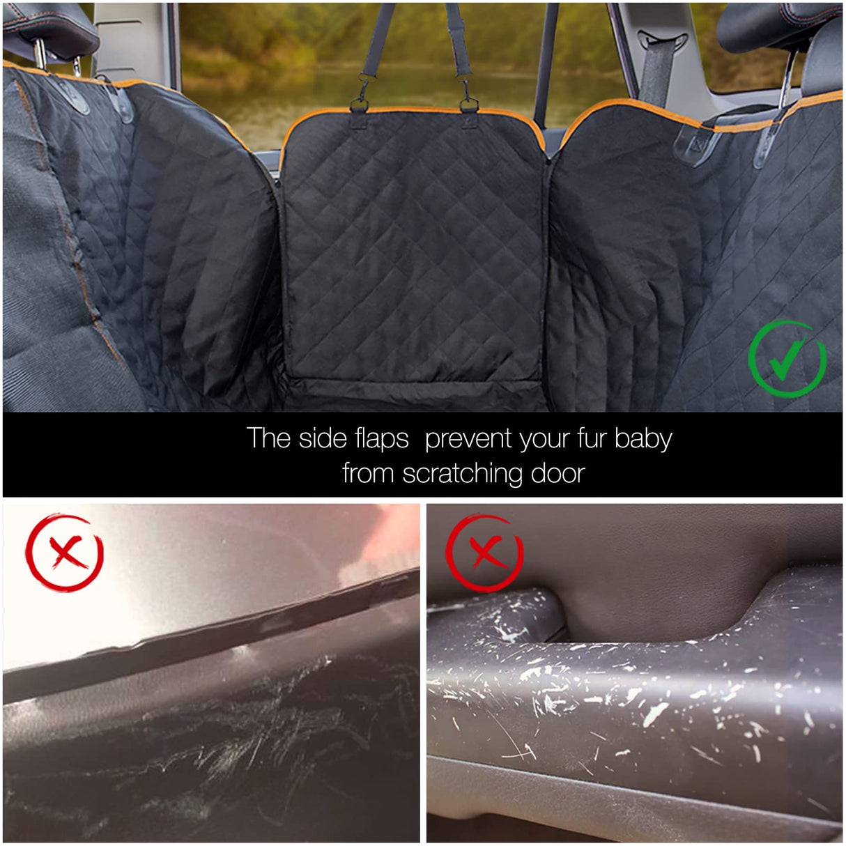 iBuddy Truck Seat Cover for Dogs Waterproof 900D Soft Back Seat Cover for Crew Cab Protects Vehicle from Dog Hair, Scratches, Dirt Durable Rear Seat Cover for Pickup Truck F150 F250 Ram GMC 1500 2500