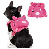 OUOBOB Dog Harness with Backpack, Adjustable Dog Backpack Harness for Small Medium Dogs, No-Pull Breathable Backpacks for Dogs to Wear, for Traveling, Hiking, Camping, Training, Pink L