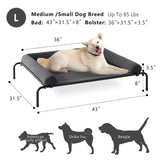 WESTERN HOME Cooling Elevated Dog Bed for Large Dogs, Portable Indoor & Outdoor Raised Dog Bed with Breathable Mesh, Chew Proof Pet Hammock Cots with Removable and Waterproof Bolsters