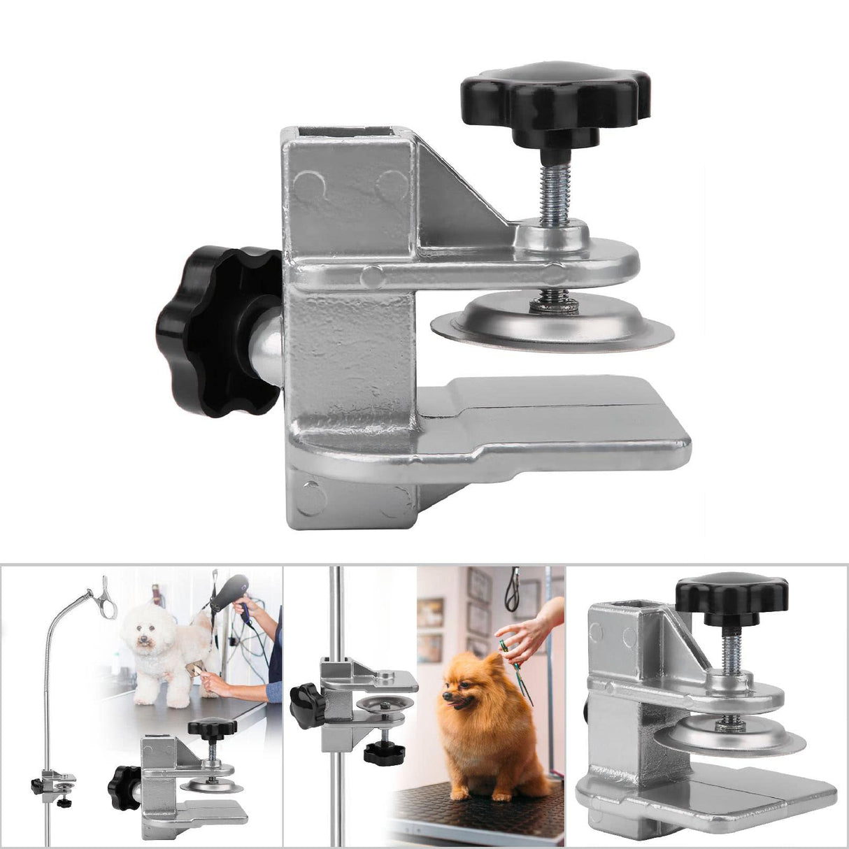 Haosie Pet Grooming Table Arms Clamp, Dog Cat Hair Dryer Clip Holder, H Bar Grooming Table Accessories (Inner Dia 2.3 * 2.3cm)