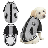 BEAUTYZOO Dog Sweaters for Small Medium Large Dogs, Dog Hoodie Warm Fleece Dogs Winter Clothes Cute Stylish Boy & Girl Dog Sweatshirts, Grey Sport Coats Baseball Uniform Jackets for Puppy, M