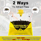 Fly Traps Outdoor Hanging, 4 Natural Pre-Baited Fly Hunter Stable Horse Ranch Fly Trap, Mosquito Fly Bags Outdoor Disposable Catchers Killer Repellent for Barn Farm Patio & Camping