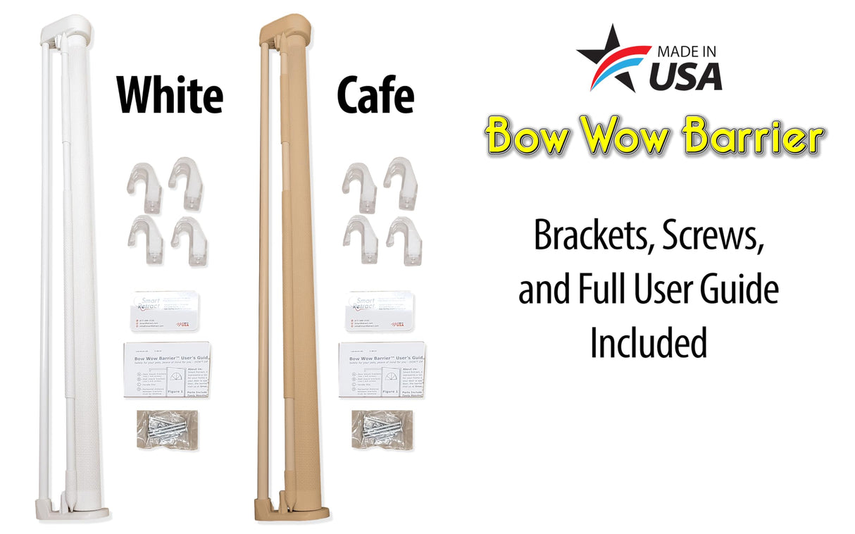Bow Wow Barrier 28” Café by Smart Retract: Retractable Door Barrier for Dogs and Cats