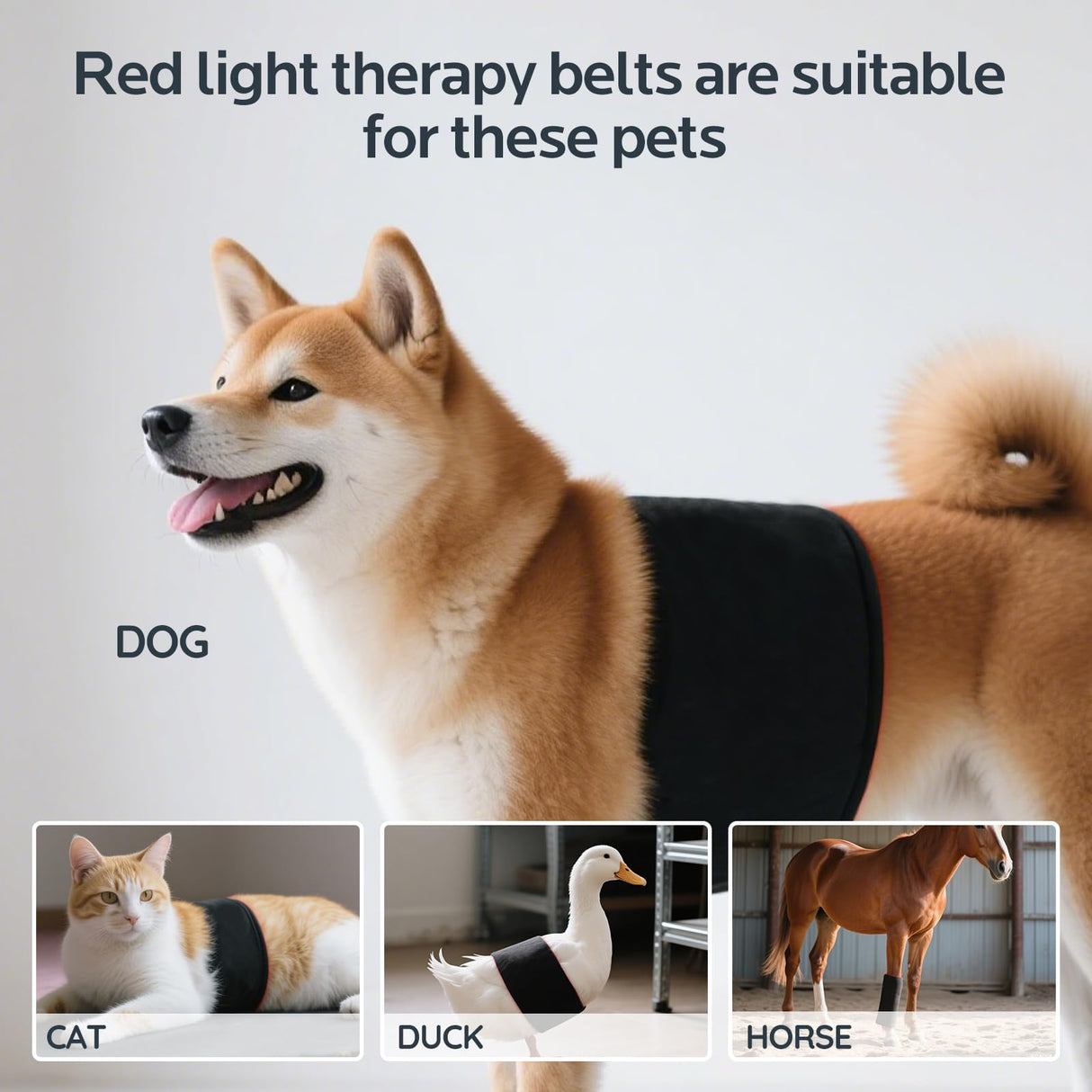 Red Light Therapy for Dogs,Wearable Infrared Light Therapy Belt for Pets Wounds Repair,Joint & Back Pain Relief,12.8 × 6.8 in 660/850 nm 80-LED Pad