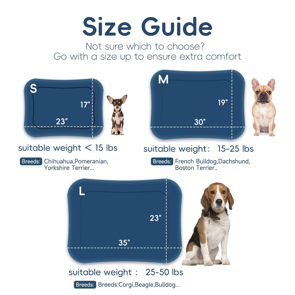 CZOXiViYC Washable Dog Crate Bed, Ultra Soft & Anti-Slip Crate Pad, Cozy Kennel Mat for Large/Medium/Small Dogs, Plush & Bohemian Dog Bed Mat(Blue, 23.0" L x 17.0" W x 2.3" H)