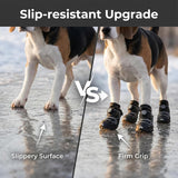 4 Pack Dog Boots with Dial Adjustment, Breathable Mesh Dog Shoes, Anti-Slip Sole Paw Protectors for Outdoor Walking, Hiking, Hot Pavement and Rain, for Small Medium Dogs (Blue, 6 (28-52lbs))