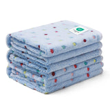 Luciphia 1 Pack 3 Blankets Super Soft Cute Dot Pattern Pet Blanket Flannel Throw for Dog Puppy Cat Medium(30x20), Blue