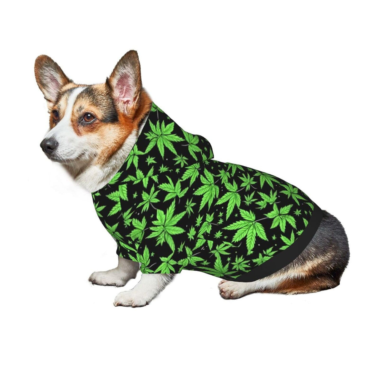 WAVMKSL Marijuana Leaf Small Pet Hoodies Sweatshirts Dog Pullover Hooded Winter Pet Clothes Small