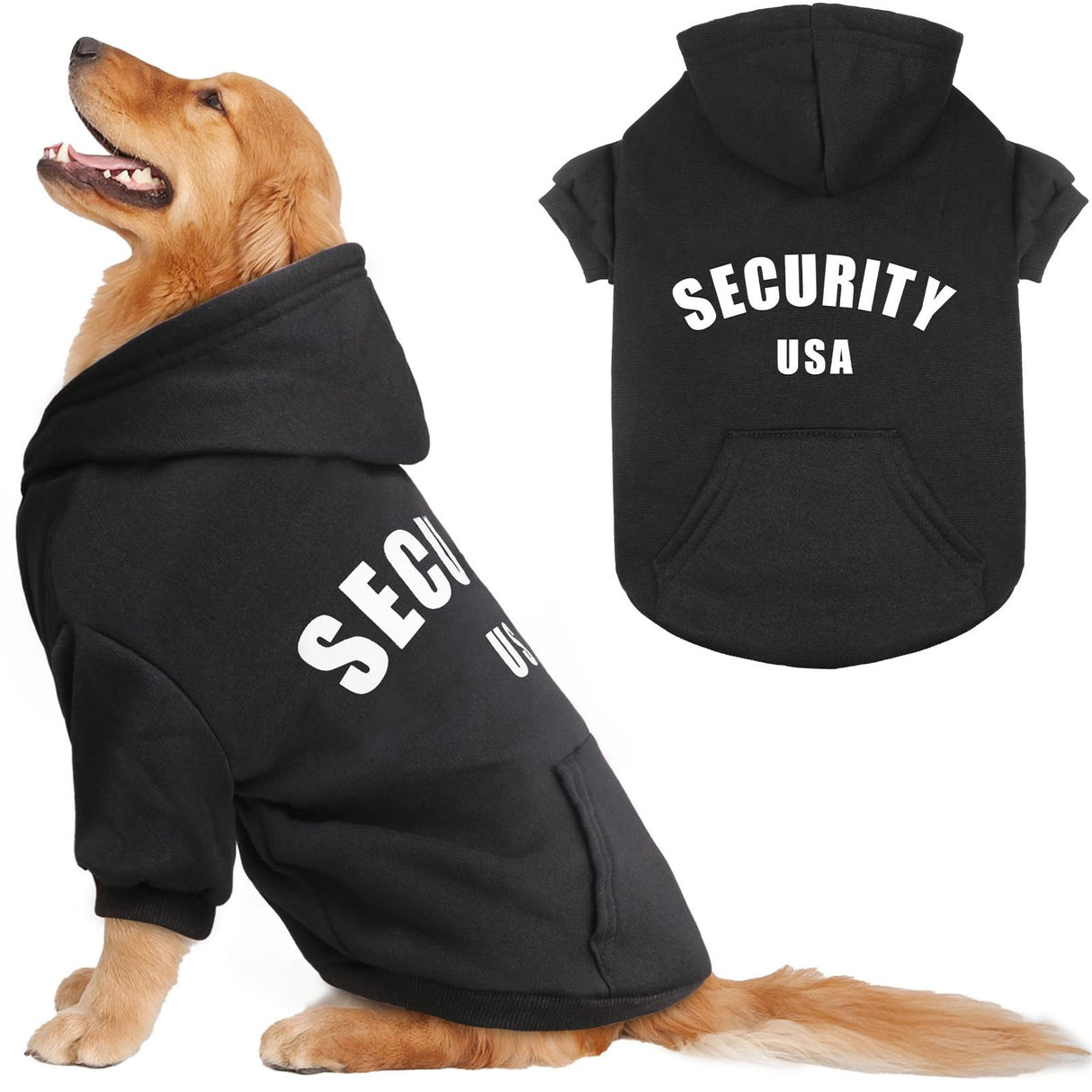 Dog Sweaters for Large Dogs,Security Dog Hoodie Warm Cozy Brushed Fleece Interior Pet Clothes Sweatshirt with Pocket Hoodie for Large Dogs(XXL)