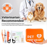 Portable Dog First Aid Kit with Hook - Water Resistant Pouch for Hiking, Camping, Daily Family Use, Travel, Pet Safety, Thoughtful Gift for Pet Owners (81pcs Upgrade Professional Version)