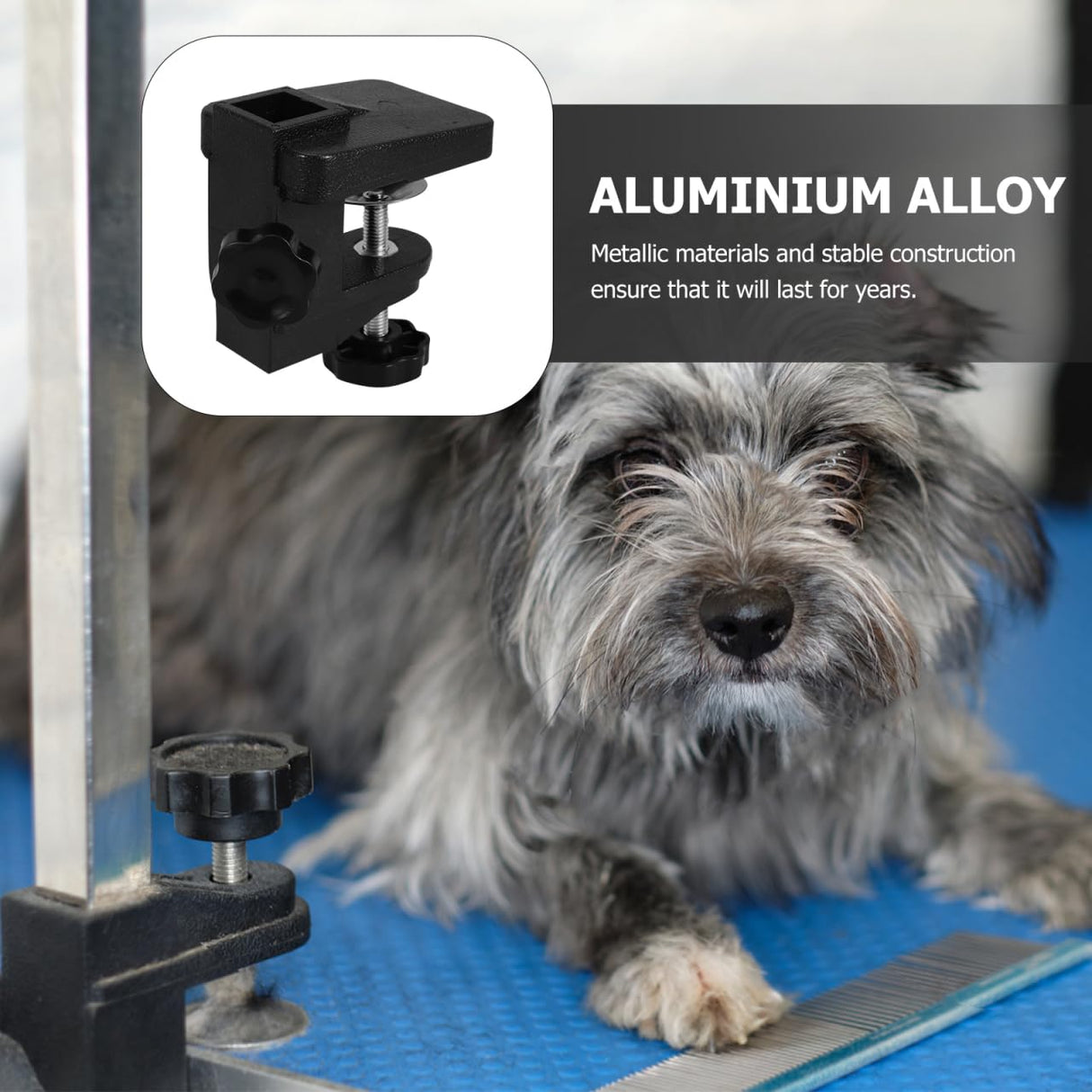 DECHOUS PET Grooming Table Clamp Adjustable Aluminum Clip Fixed Base for Dog and Cat Grooming Table