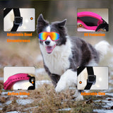 Mitubati Dog Sunglasses Pet Goggles for Medium Large UV Protection Wind Protection Dust Protection Adjustable Strap Dog Glasses Suitable for Snow Beach Motorcycle