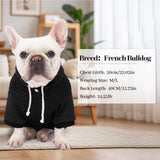 2 Pack Dog Hoodie Sweaters for Small Medium Dogs Warm Dog Clothes for Large Dogs Soft Waffle-Like Laminated Sweatshirt Bulldog (Black+Grey, M/L (Back: 17",Chest: 24.5", Neck: 14.5"))