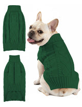 Dog Sweaters for Small Medium Large Dogs Cats, Soft Warm Turtleneck Pullover Solid Cable Knit Fleece Stretch Pet Clothes,Classic Fuzzy Coat for Puppy Girl Boys for Fall Winter Cold Weather