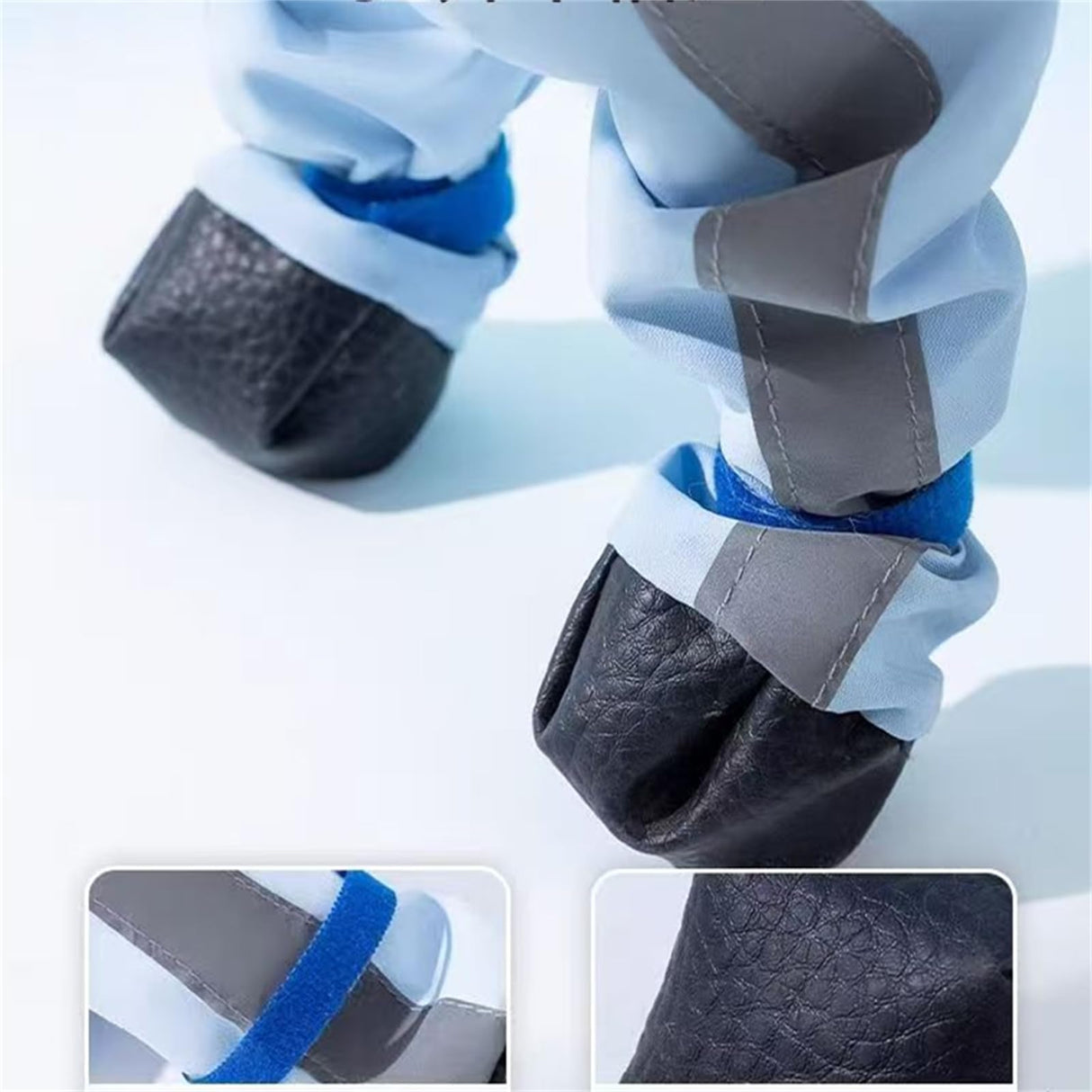 Dog Raincoat with Boots,Waterproof Dog Raincoats with Hood,Raincoat with Reflective Strap, Lightweight Rain Jacket with Leash Hole (Blue Cloud (Detachable Tail), XXL (14-17lb))