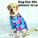 PriPre Dog Blue Pink Tie Dye T-Shirts Soft and Stretchy Breathable Pet Shirt Pajamas Pets Clothes for Large Dogs,Tie Dye 2XL