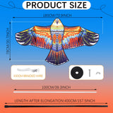 Sratte 2 Set Bird Scarer Flying Kite Eagle Deterrent Devices Outdoor Scare Birds Away Farm Protector Wind Power Professional Pigeon Scarer Eagle Kite with Pole for Lawn Crops (Blue, Colorful,Lively)