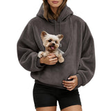 Pet Pouch Hoodies，Oversized Sweatshirt With Pocket Front Carry Pouch For Small And Cats,Puppy Kitten Dogs Holder 6 Bronze