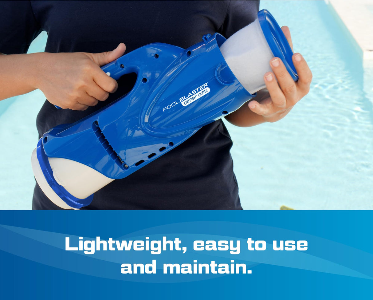 POOL BLASTER Catfish Ultra Rechargeable, Battery-Powered, Pool-Cleaner, Ideal for In-Ground Pools and Above Ground Pools for Cleaning Leaves, Dirt and Sand & Silt.