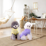 LyssKMK 3Packs Dog Cotton T-Shirt Dog Summer Short Sleeves Puppy Shirts Breathable Pet Vest Clothes with D-Ring for Small Medium Large Dogs Cats Kittens (Yellow Purple Pink) M