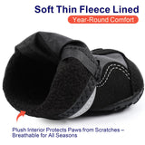 SeranPup 2 Pack Dog Boots for Medium to Large Dogs, Non-Slip Dog Shoes with Reflective Straps for Hot Pavement&Winter Snow, Breathable Water-Resistant Paw Protector with Anti-Skid Sole, Size5, Black