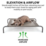 FurHaven Elevated Pet Cots - Cooling & Breathable Nylon Mesh Hammock for Large Dogs/Easy-to-Assemble / / Durable and Reinforced/Perfect for Rest & Relaxation Outdoors - Graphite Gray, Large