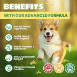 Flea and Tick Prevention for Dogs, 200 Natural Soft Chewables Flea and Tick Support with Vitamins & Fish Oil, Oral Flea Chews Supplement for Dogs -All Breeds, Puppy to Senior Dog, Chicken Flavor