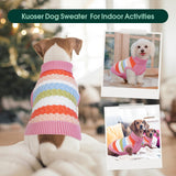 Kuoser Dog Sweater, Warm Dog Sweaters for Extra Large Dogs Girl Boy, Pet Turtleneck Knitted Pullover Jumper for Xmas Thanksgiving, Puppy Winter Vest Thermal Doggy Sweatshirt for Fall Winter, Pink 3XL