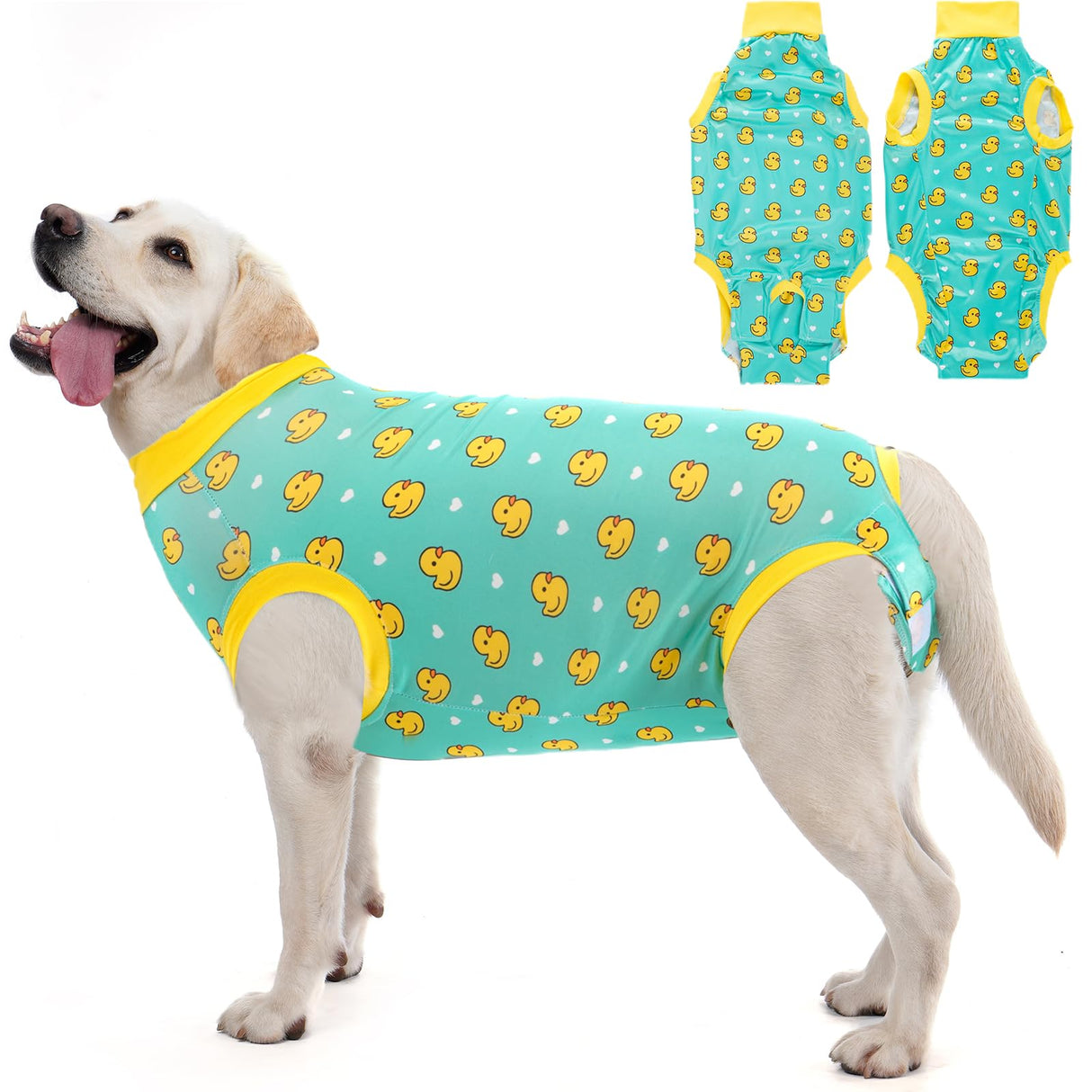 Avont Dog Recovery Suit, Surgery Shirt for Female Spay Male Neuter Skin Conditions, Surgical Onesie Bodysuit Prevent Licking Dog E Collar Cone Alternative -Duck (XL)