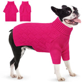 AOFITEE Dog Sweater, Dog Sweaters for Medium Dogs Girl, Warm Dogs Christmas Sweater, Winter Medium Pet Sweaters Female Male, Turtleneck Knitwear for French Bulldog, Boston Terrier (Rose Red, M)