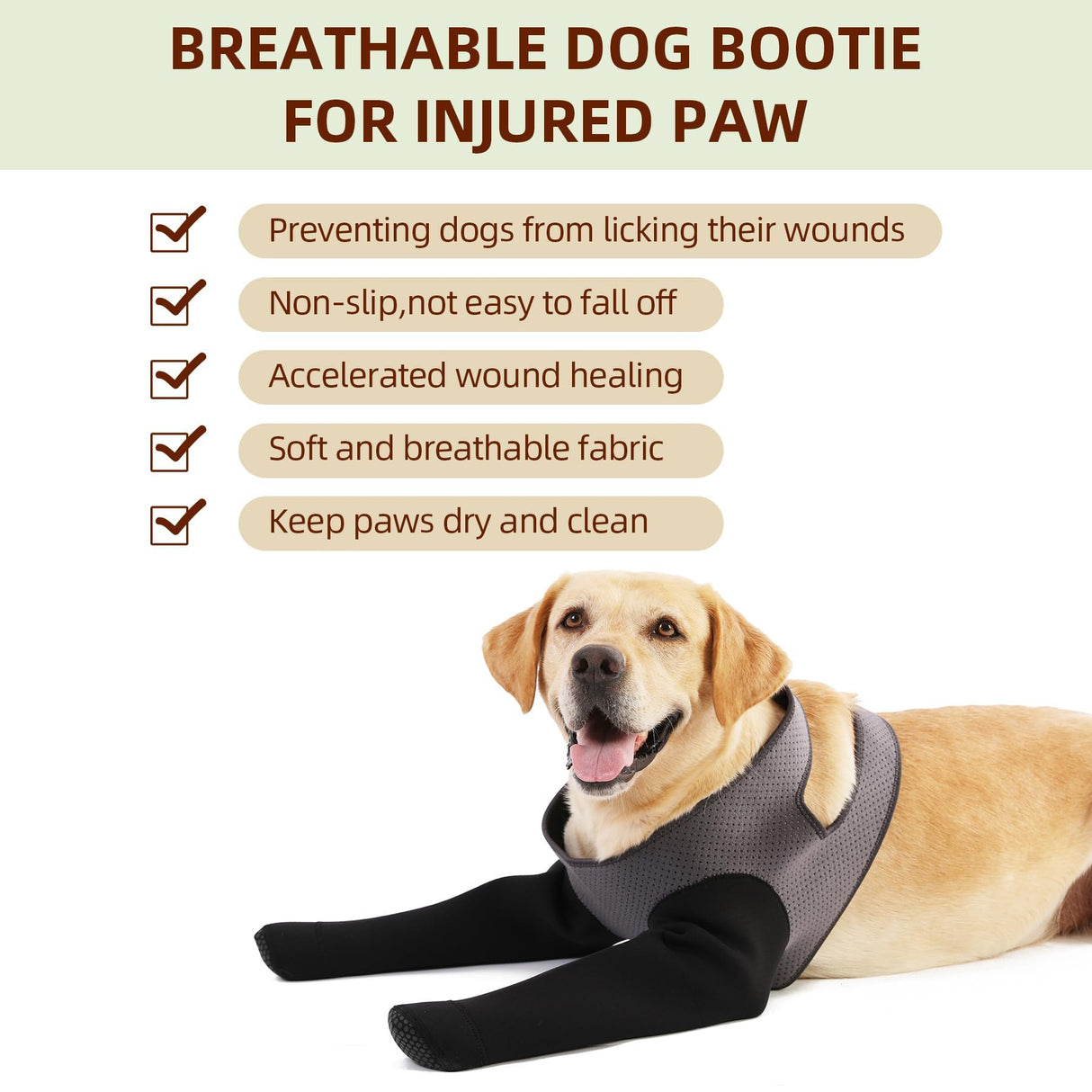 Dog Socks to Prevent Licking Paws ，Breathable Leg Sleeve to Stop Licking and Biting,Firm and Secure Protect Wounds Dog Recovery Sleeve Socks (Medium-Gray)