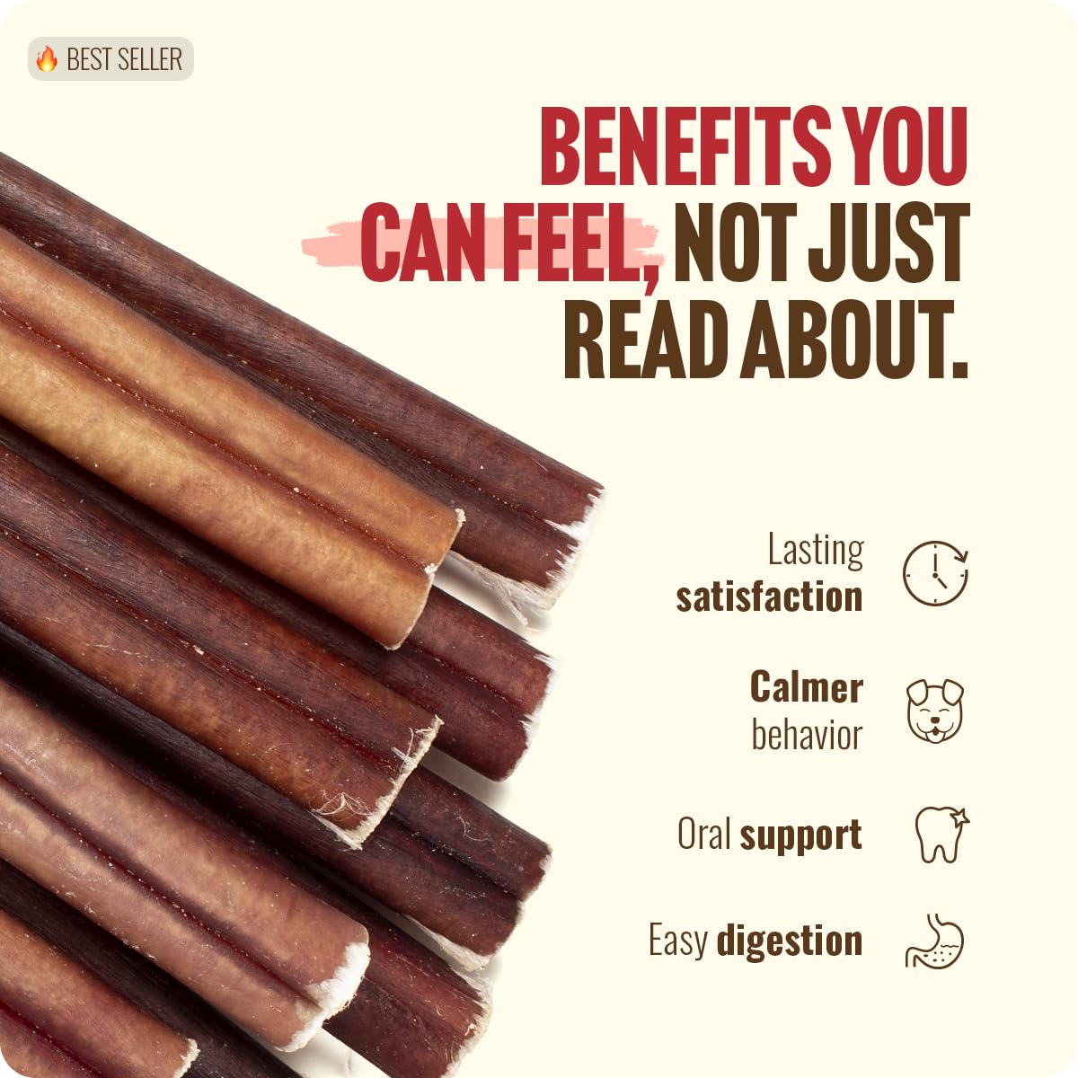 Natural Farm Odor Free Bully Sticks (4 Inch, 10 Pack) for Small & Medium Dogs - 100% Beef Chews for Pups, Non-GMO, Grain-Free, Fully Digestible Long Lasting Dog Treats