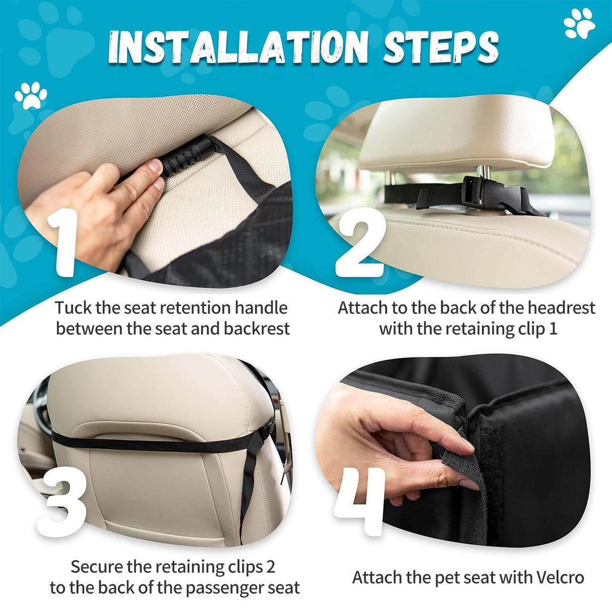 Cokiki Dog Car Seats for Small Dogs,Detachable Foldable Dog Booster Car Seat Under 28lbs, Pet Cat Car Seat Travel Bed with Adjustable Straps and Storage Pockets (Black)