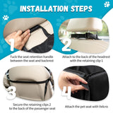 Cokiki Dog Car Seats for Small Dogs,Detachable Foldable Dog Booster Car Seat Under 28lbs, Pet Cat Car Seat Travel Bed with Adjustable Straps and Storage Pockets (Black)