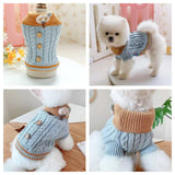Knitted Dog Sweater for Small Dogs Cats Thick Warm Puppy Clothes Turtleneck Elastic Chihuahua Bulldog Dachshund Outfits(X-Large,Blue)