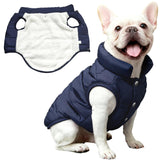 Asmea Dog Jacket Waterproof Fleece Dogs Vest Large Dog Coats for Winter Cold Weather Warm Dogs Puffer Jacket Puppy Coat Blue Pet Jackets Cat Coats M