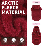 SCENEREAL Fleece Dog Sweaters Hoodie for Small Medium Large Dogs Girls Boys, Plush Fuzzy Dog Clothes Hoodies with Leash Hole, Winter/Fall Puppy Cold Weather Coat, Sherpa Hooded Sweatshirt, Burgundy SM