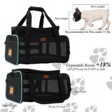 PATAZONE Cat Carriers Soft Small Dog Carrier Airline Approved Softsides Pets Bag,Black,Lightweight,Luxury Style,Top Expandable,Guaranteed on Cabin Board Flight Travel Recommend Under 15 lbs