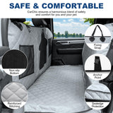 CarChic Dog Car Seat Cover for Back Seat - Waterproof Pet Hammock with Embedded Insert Door Protectors (XLarge for Crew Cab Truck with Fold‑Up Seat)