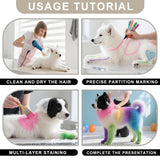 DOTUHAO Dog Hair Dye, 6 Color Pet Hair Dye, Pet Safe Dye, Dog Hair Coloring Agent, Fashionable DIY Pet Grooming Easy to Use Pet Hairs Dye Permanent for Pets Grooming (6 colors, 3.5 fl oz / 100 ml)
