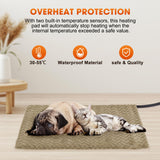 GASUR Heated Cat Bed, Waterproof Cat Heating Pad Indoor w/Timer, Temp Adjustable Pet Heating Pads for Cats Dogs, Auto Power-Off, Cats Warming Bed w/Remove Washable Cover, Anti-Chew,35''x24'', Large