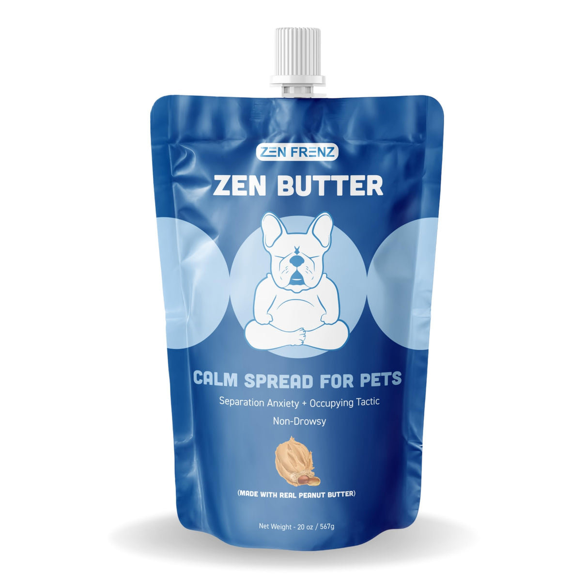 Zen Butter - All-Natural Calming Peanut Butter Spread for Pets - 20oz Resealable Pouch