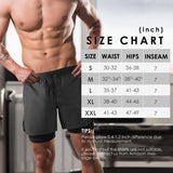 NIMOJIRO Men's 2 in 1 Running Shorts Workout Athletic Shorts Outdoor Sports with Liner Lightweight Training Yoga Gym Shorts with Phone Pockets Dark Gray