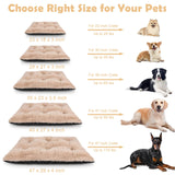 JOEJOY Dog Bed Crate Pad, Deluxe Plush Washable Dog Beds Fulffy Soft Kennel Pad Anti-Slip Pet Sleeping Mat for Medium Small Dogs, 29" x 21", Beige