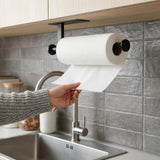 Paper Towel Holder Wall Mount - Self Adhesive No Drill or Drilling, SUS304 Stainless Steel - Kitchen, Bathroom, Sink, Pantry, Fridge(Black)