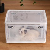 Cat Drying Box | Anti-Hair Flying | Transparent Foldable Pet Drying Room | Drying Cage for Cat and Small Dogs | Without Hair Dryer (Transparent White, Medium)