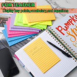 (12 Pack) Lined Sticky Notes 4x6 in,Large Notepads with Lines,Ruled Stickies Super Sticking Power,Office School Memo Note Pads Bright Colors,Post on Windows Doors,Recyclable,Easy to Write on