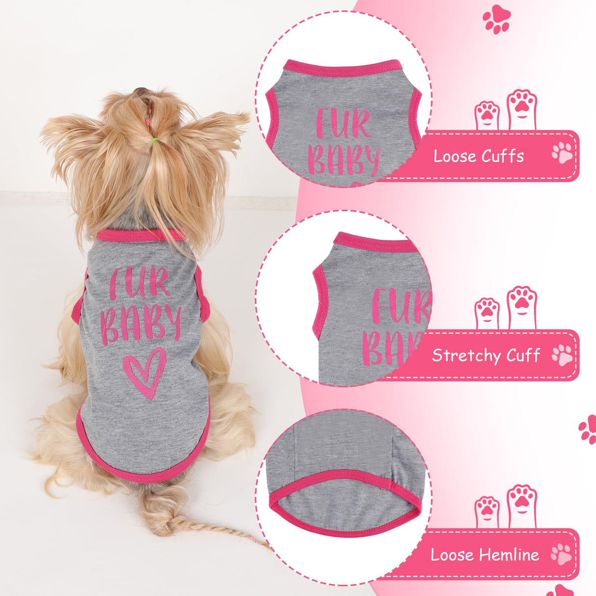 4Pcs Dog Shirt Lightweight Summer Puppy Clothes Cute Printed Sleeveless Pet T Shirts Dog Clothes for Small Dogs Girl Boy Cat Outfit Tank Top, L, Group2